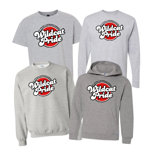 Gildan sport grey apparel-St. Peter's Wildcats-logo 2
