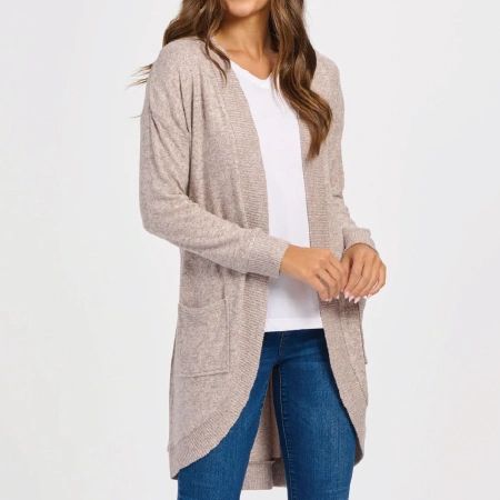 Boxercraft® BW1103 Women's Cuddle Cardigan BXBW1103 with left chest DTF print