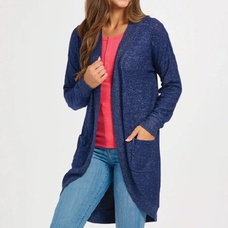 Boxercraft® BW1103 Women's Cuddle Cardigan BXBW1103 with left chest DTF print