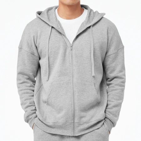 BELLA+CANVAS® 3759 Unisex Sponge Fleece DTM Full Zip Hoodie CV375n with left chest DTF print