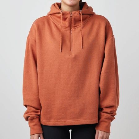 Enza® 31879 Ladies Boxy Quarter Zip Hood EZ318 with left chest DTF print only