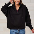 Enza® 31879 Ladies Boxy Quarter Zip Hood EZ318 with left chest DTF print only