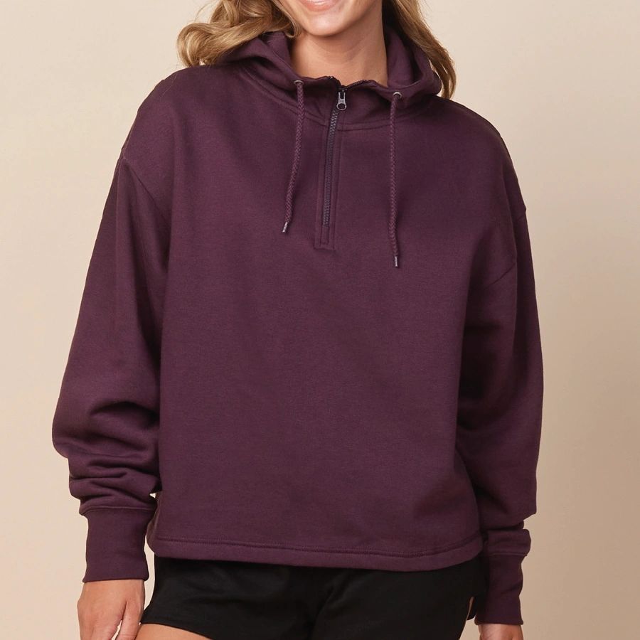 Enza® 31879 Ladies Boxy Quarter Zip Hood