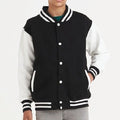AWDis® Youth Letterman Jacket JH493 with left chest DTF printed logo only