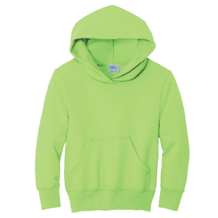 Port & Co™ Youth Core Fleece Pullover Hooded Sweatshirt with full front logo