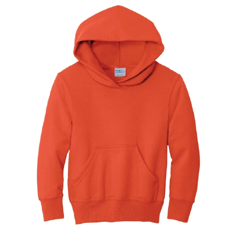 Port & Co™ Youth Core Fleece Pullover Hooded Sweatshirt with full front logo