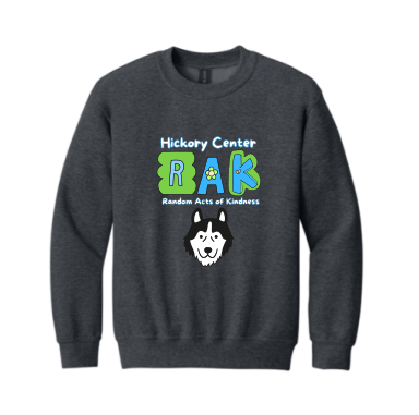 Gildan® 18000B Heavy Blend™ Youth Crewneck Sweatshirt Full Front Logo