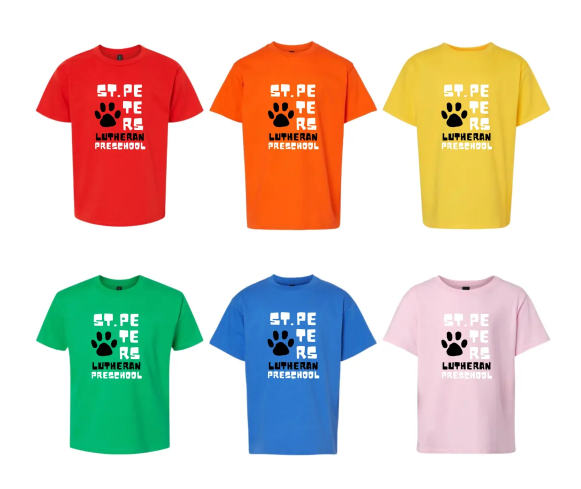 Gildan heavy cotton/Rabbitt Skin(toddler) tees-logo Preschool paw print