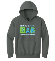 Gildan® 18500B Heavy Blend™ Youth Hooded Sweatshirt Full Front and Back Logo