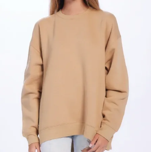 U.S. Apparel UFL2192 Snuggly Fleece Oversized Crew Full Front Logo