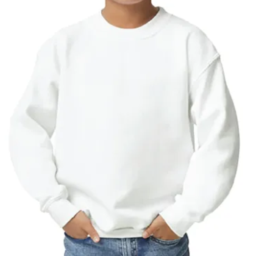 Gildan® 18000B Heavy Blend™ Youth Crewneck Sweatshirt Full Front Logo