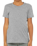 BELLA+CANVAS® 3001YCVC Youth Heather CVC Short Sleeve Tee Full Front Logo