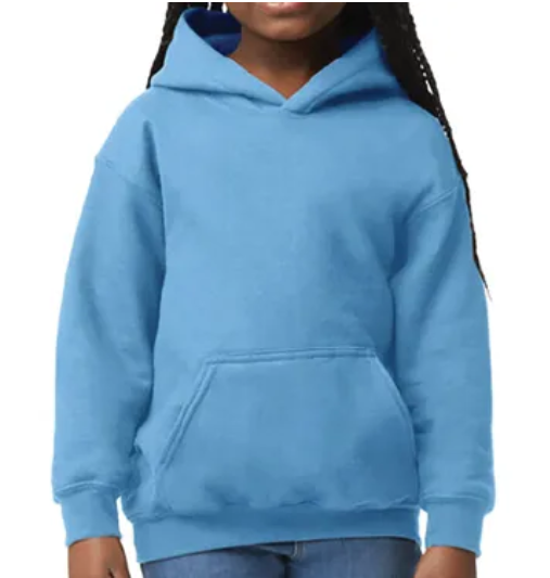 Gildan® 18500B Heavy Blend™ Youth Hooded Sweatshirt Full Front Logo