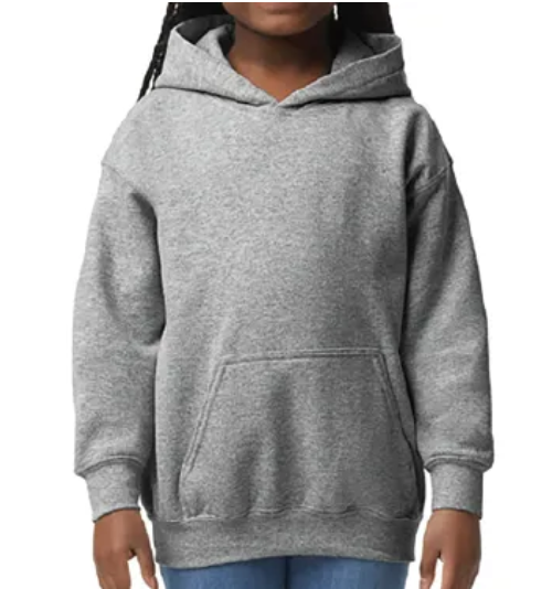 Gildan® 18500B Heavy Blend™ Youth Hooded Sweatshirt Full Front Logo