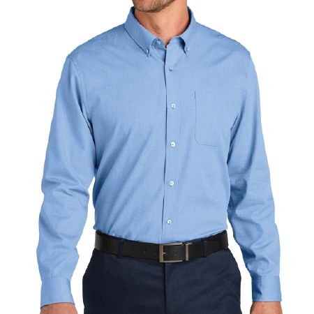 W816 Port Authority® Long Sleeve Nailhead Easy Care Shirt w/Left Chest Embroidery