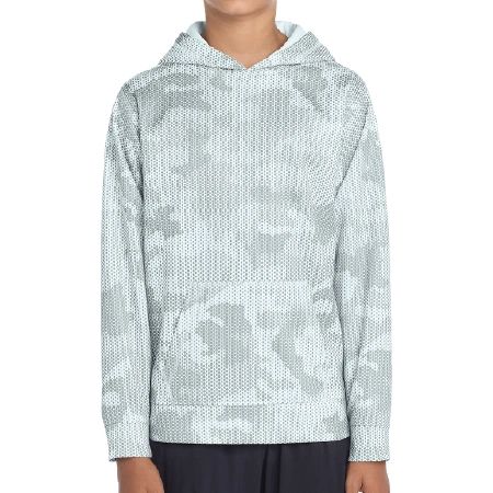 YST240 Sport-Tek® Youth Sport-Wick® CamoHex Fleece Hooded Pullover