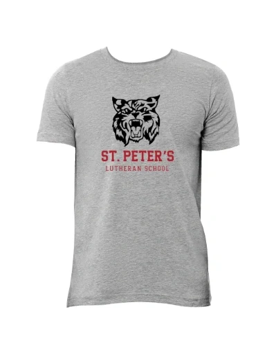 Bella Canvas Short Sleeve T-Shirt Grey-logo 7 red