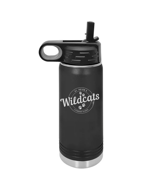 20 oz Water Bottle with Lid / Straw
